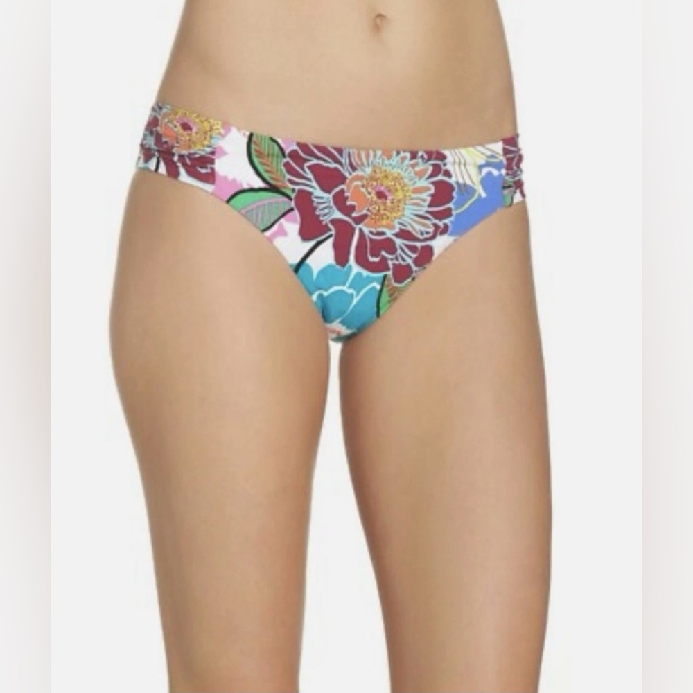 NWT Trina Turk Women's Radiant Bloom Floral Shirred Side Hipster Bottoms Size 12